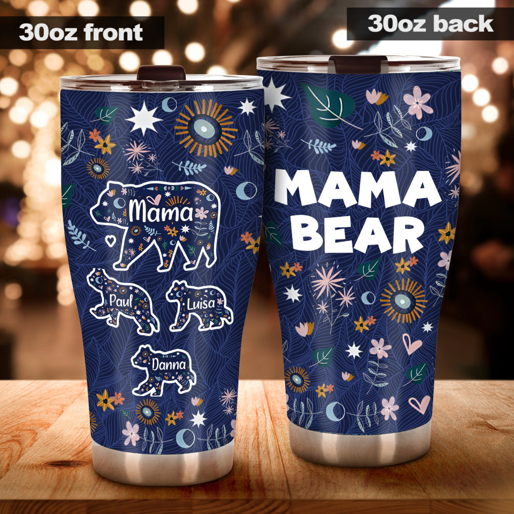 Gobelet personnalisé « Maman Ours Floral » - Motif Maman Ours