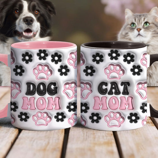 Dog Mom, Cat Mom, Dog Dad... - Personalized Dog Accent Mug