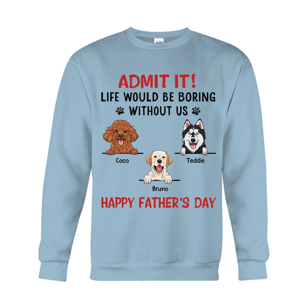 Bonne fête des pères au meilleur papa de chien ! T-shirt et sweat à capuche personnalisés pour papa.