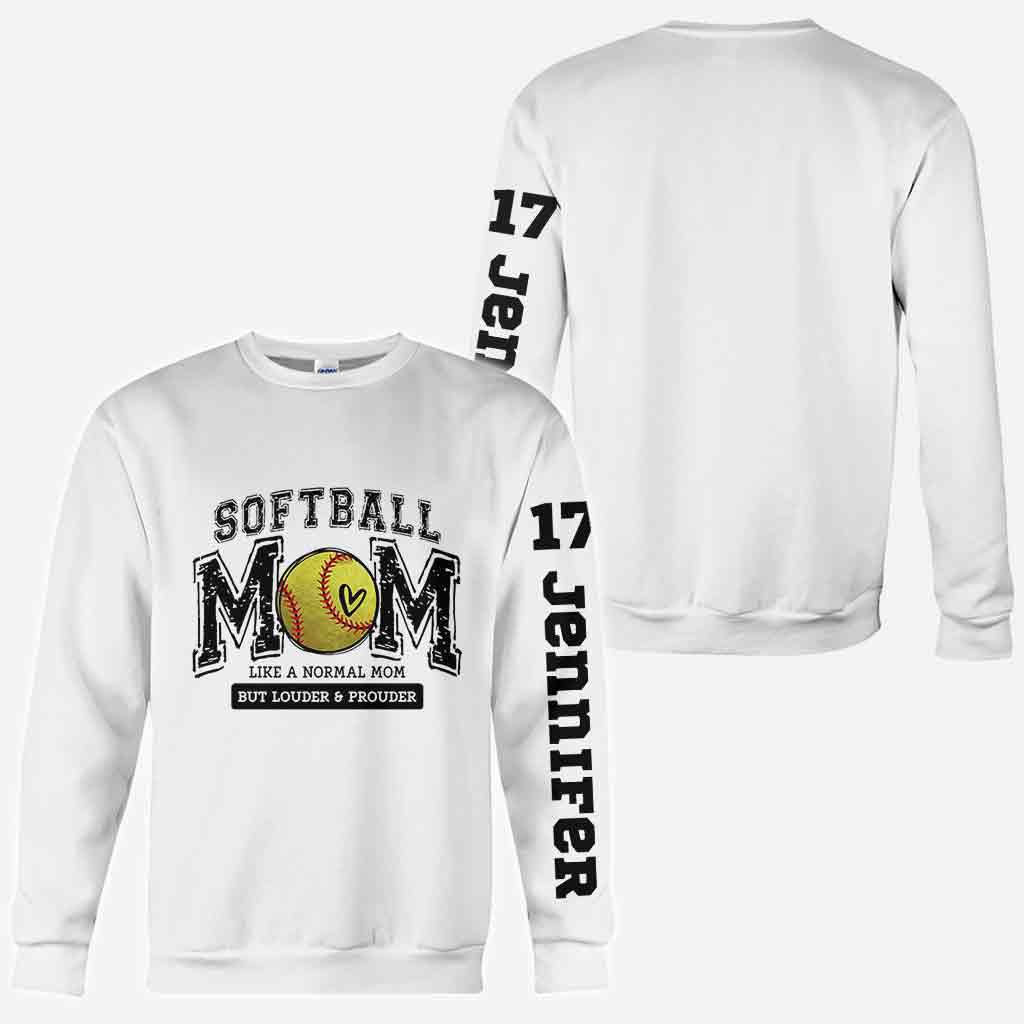 Maman de softball, plus fière que jamais ! T-shirt personnalisé Softball All Over