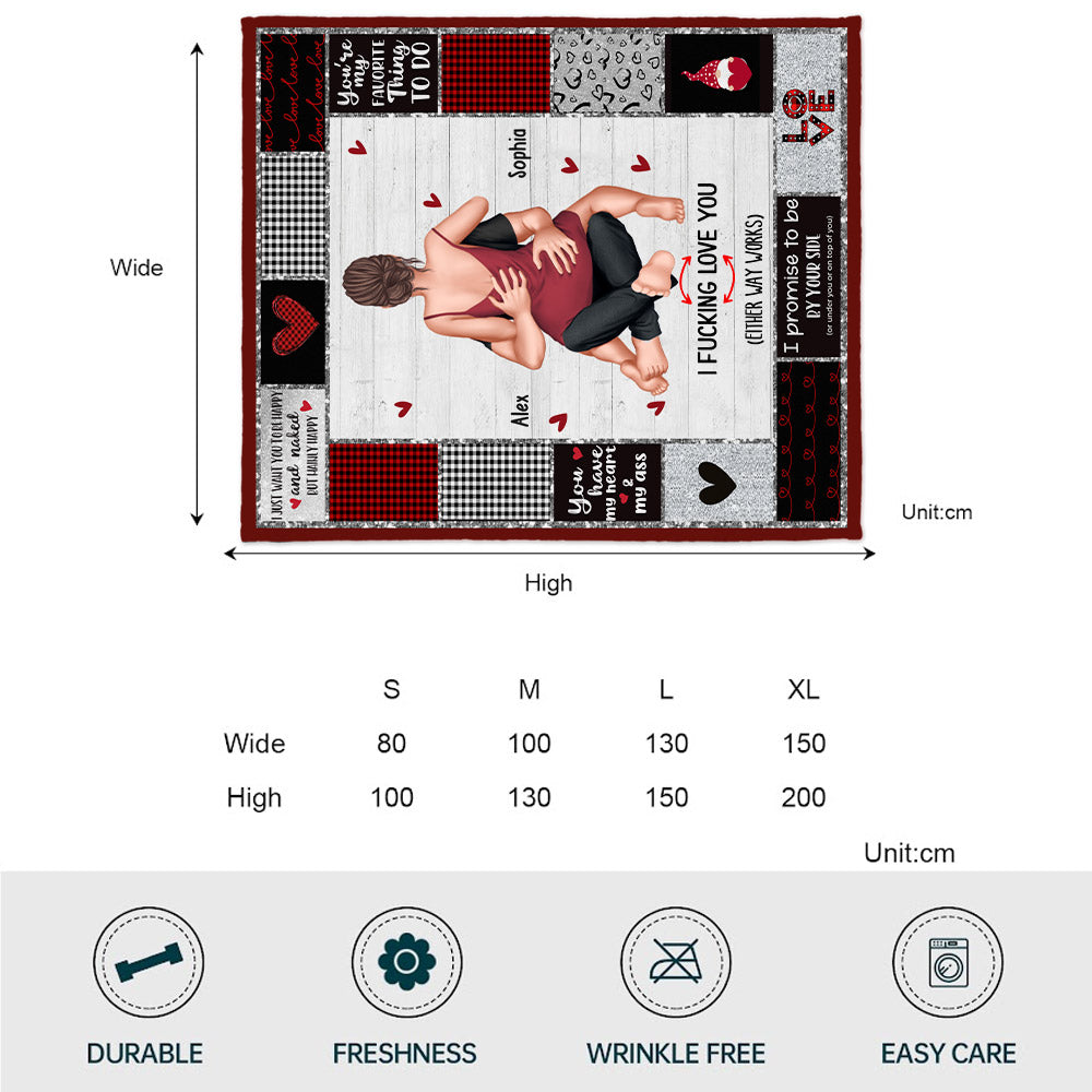 I Love You - Personalized Couple Blanket