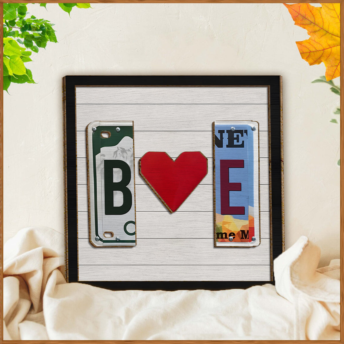 Plaque d'immatriculation personnalisée pour couple (2 couches) - Lettre au choix