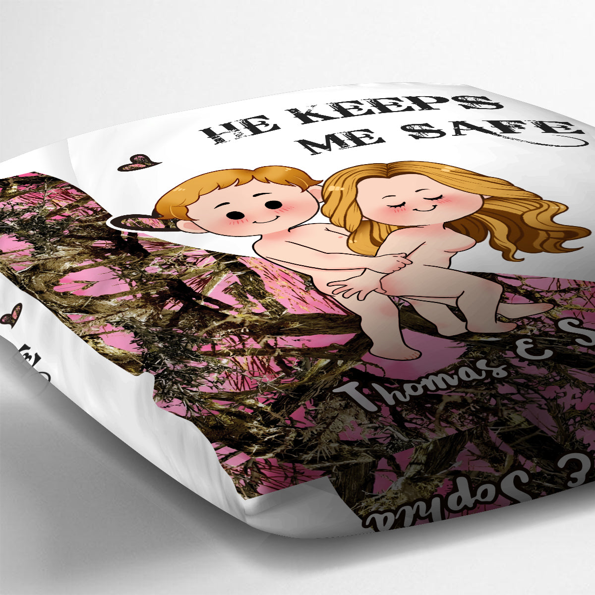 She Keeps Me Wild - Personalized Hunting Throw Pillow
