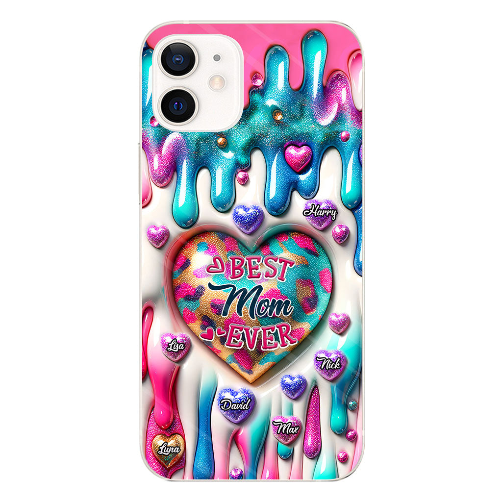 Meilleure maman/grand-mère du monde - Coque de téléphone transparente personnalisée pour maman