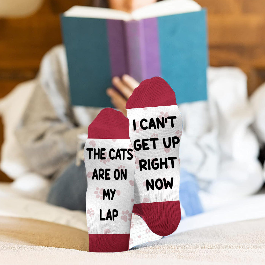 The Cats Are On My Lap - Personalized Cat Socks