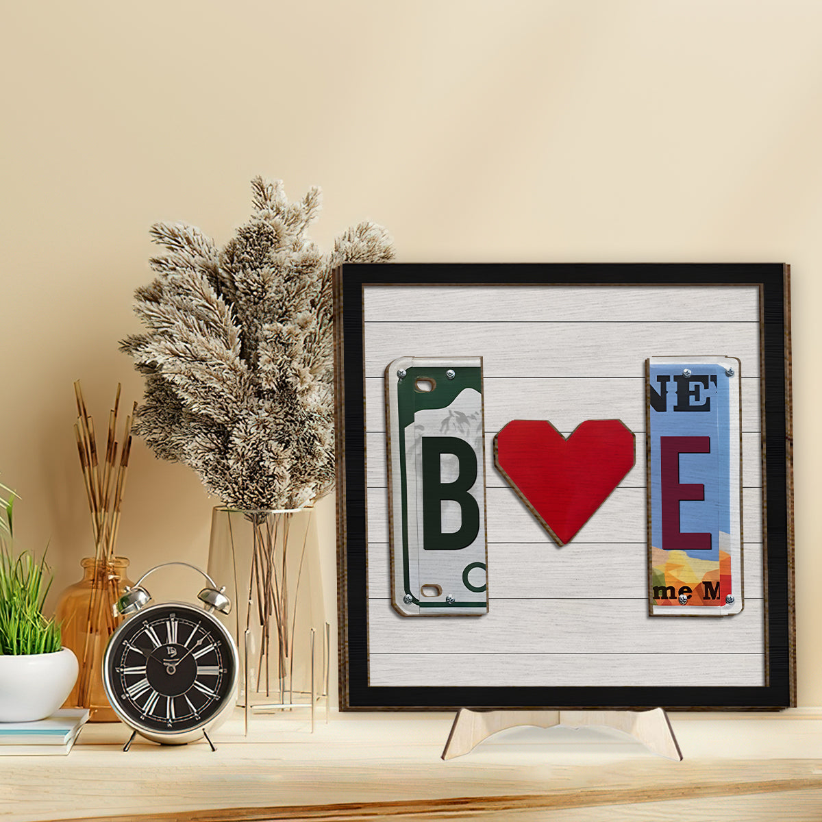 Plaque d'immatriculation personnalisée pour couple (2 couches) - Lettre au choix