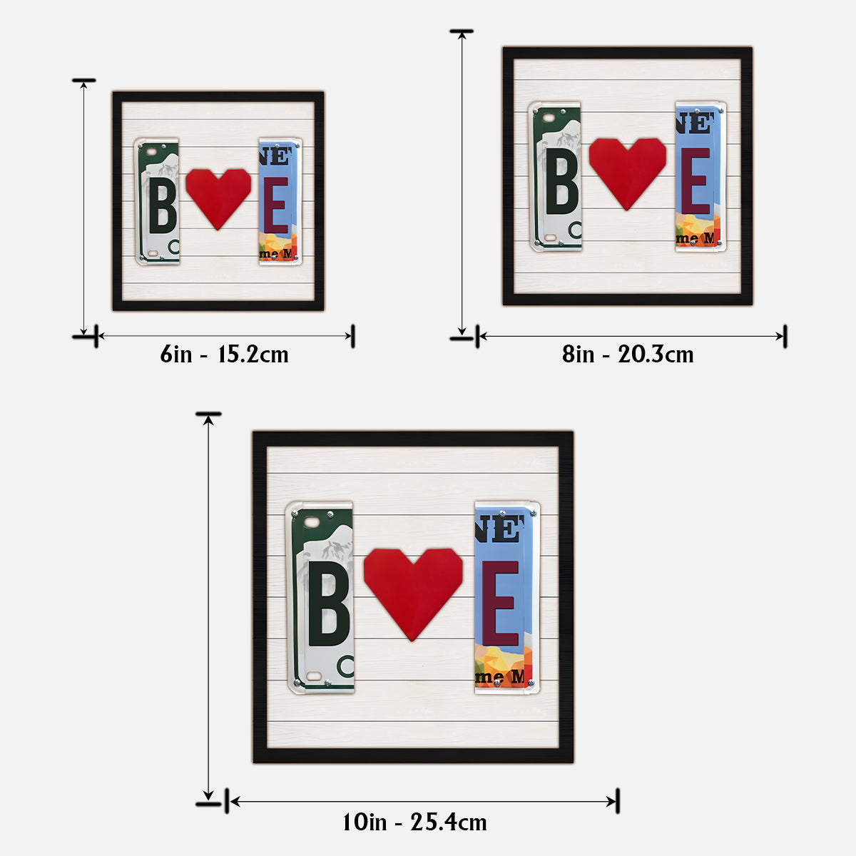 Plaque d'immatriculation personnalisée pour couple (2 couches) - Lettre au choix