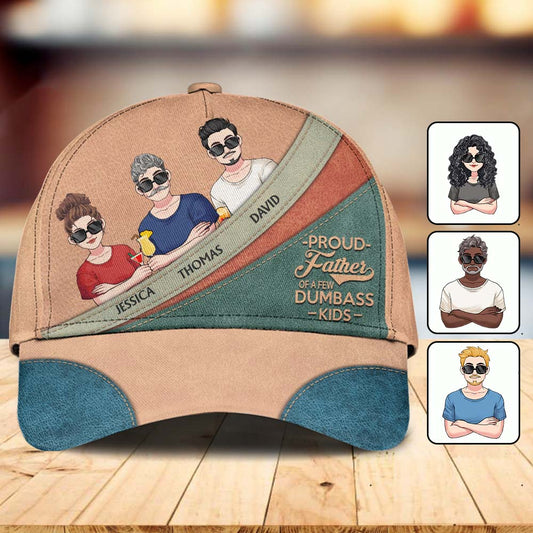 Casquette classique personnalisée « Fier papa, maman, grand-mère, grand-père de quelques enfants »