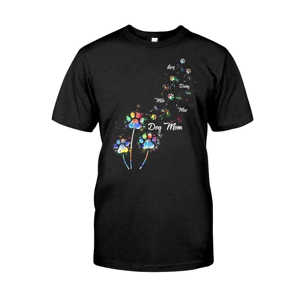 Maman de chien/Maman de chat/Maman d'animal de compagnie - T-shirt et sweat à capuche personnalisés avec pissenlit coloré - Motif chien