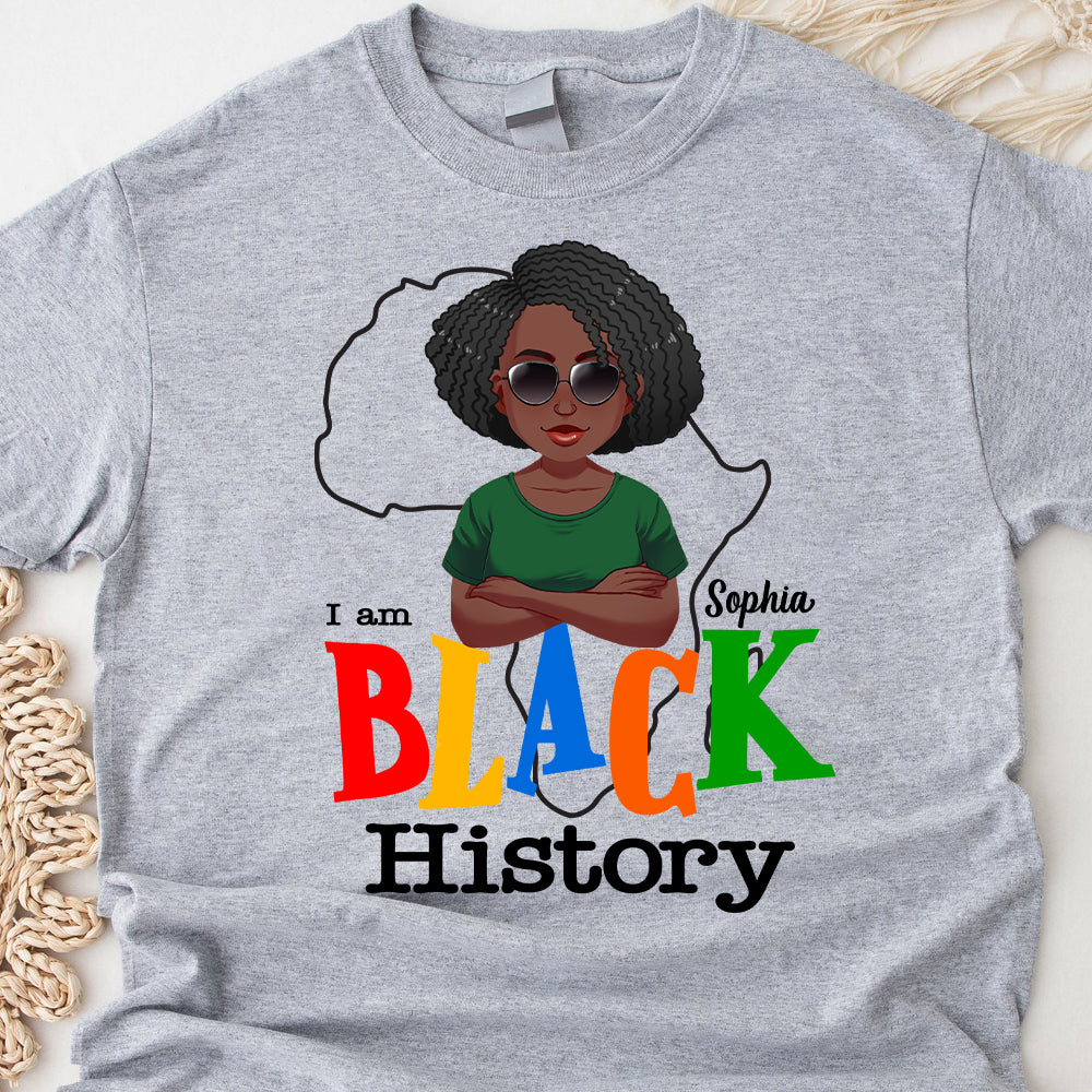 Je suis l'histoire des Noirs - T-shirt et sweat à capuche personnalisés pour Afro-Américains