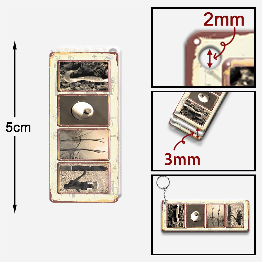 Porte-clés de pêche personnalisé vintage - Nom personnalisé