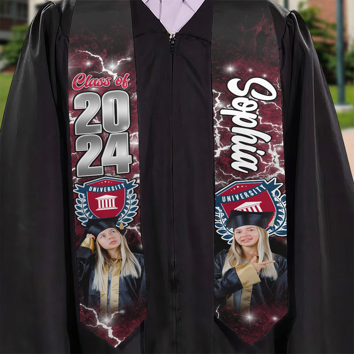 Fierté de la remise des diplômes 2024 - Étole de remise des diplômes personnalisée