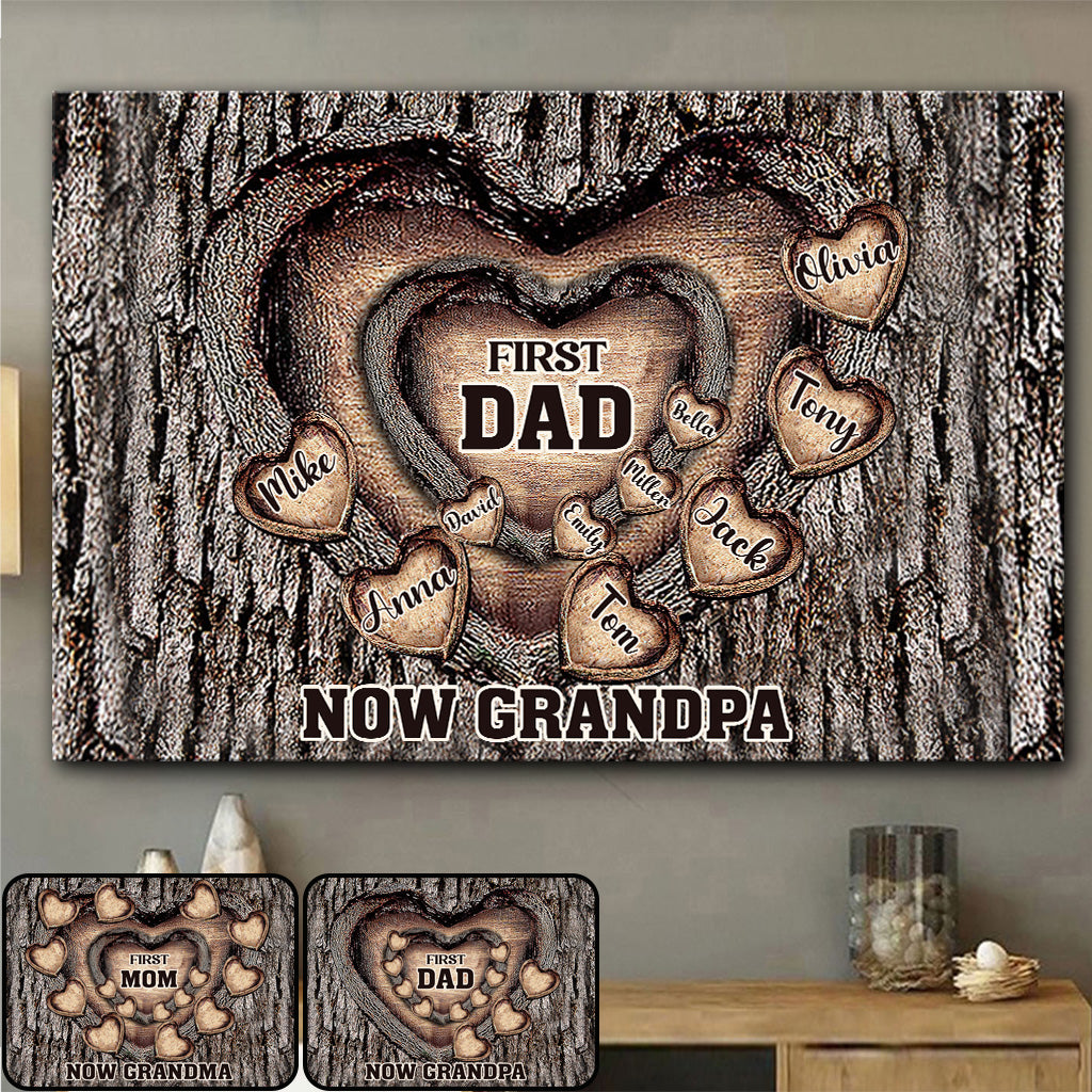 Premier papa, maintenant grand-père - Toile et affiche personnalisées pour papa