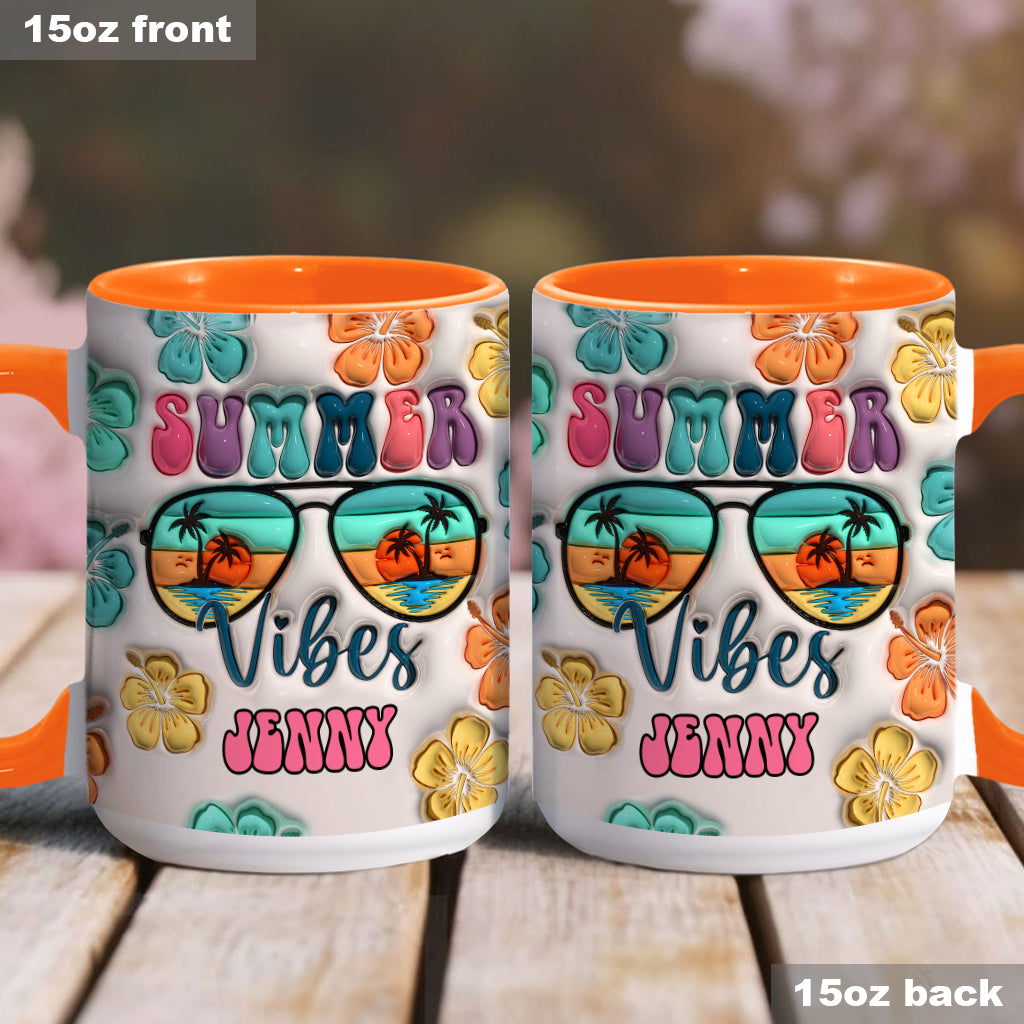 Summer Vibes Inflated - Personalized Sea Lover Accent Mug
