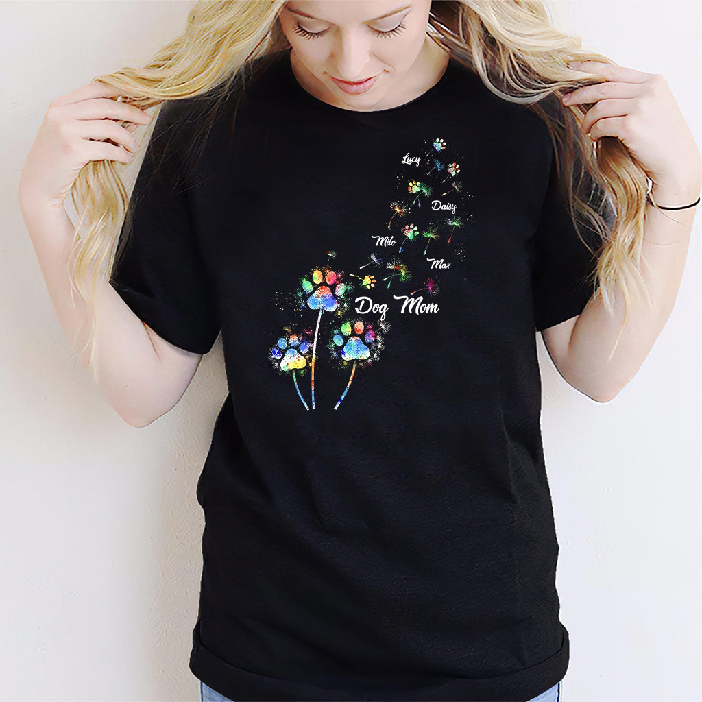 Maman de chien/Maman de chat/Maman d'animal de compagnie - T-shirt et sweat à capuche personnalisés avec pissenlit coloré - Motif chien