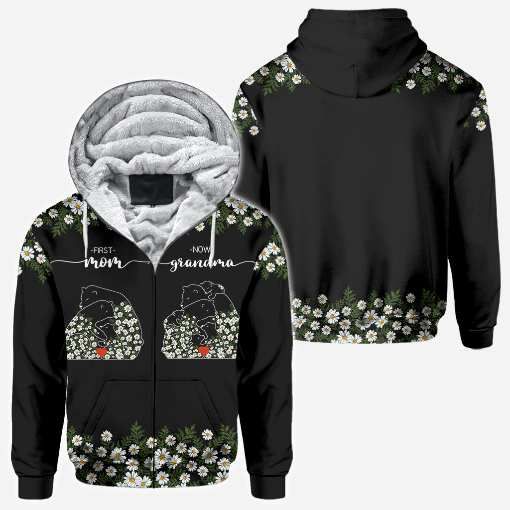 Première maman, maintenant grand-mère Bear Daisy - T-shirt personnalisé « Grand-mère »