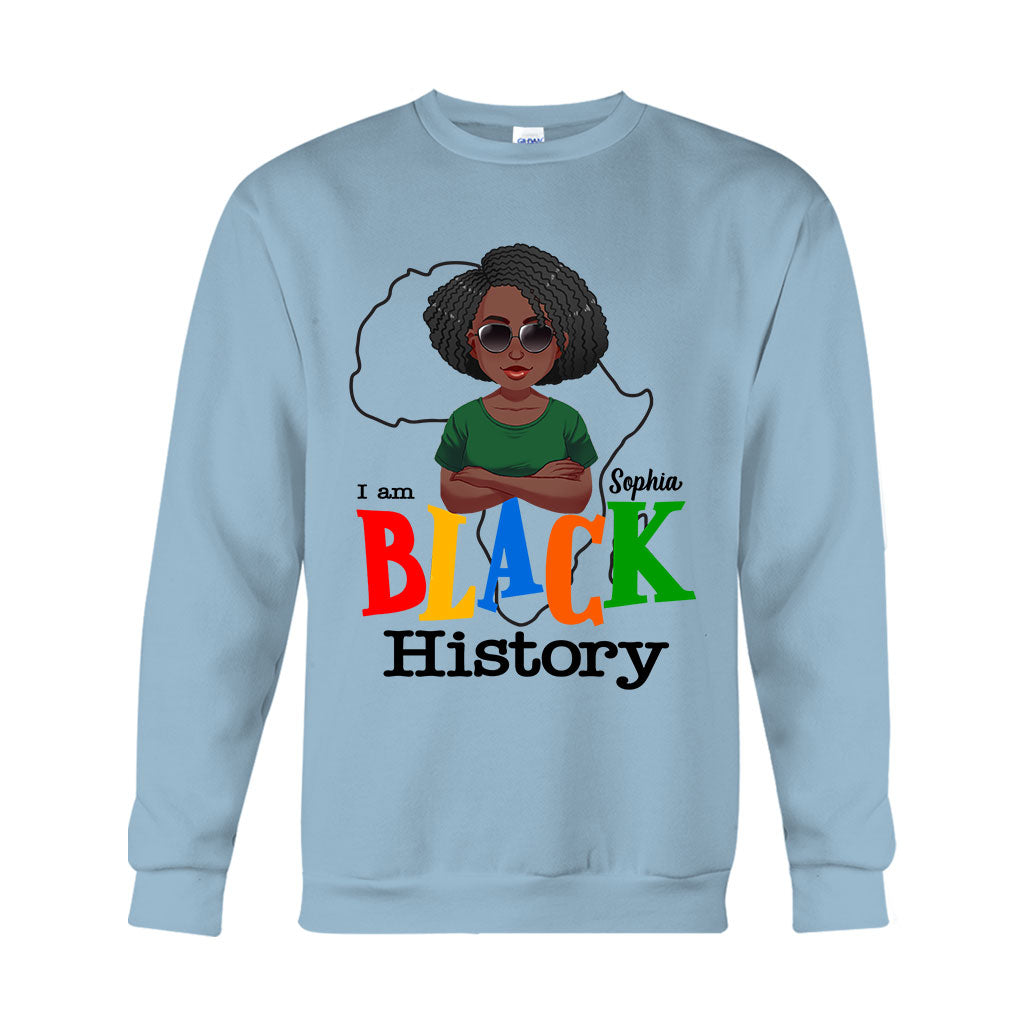 Je suis l'histoire des Noirs - T-shirt et sweat à capuche personnalisés pour Afro-Américains