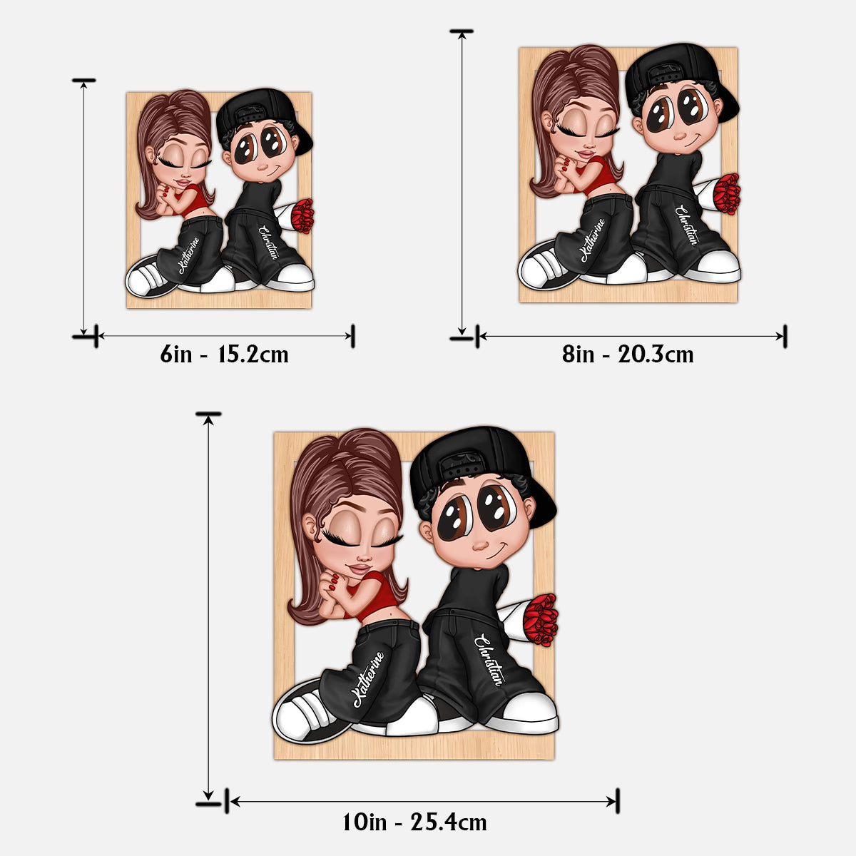 Y2K Couple - Personalized Couple 2 Layered Wood Sign / Wood Plaque