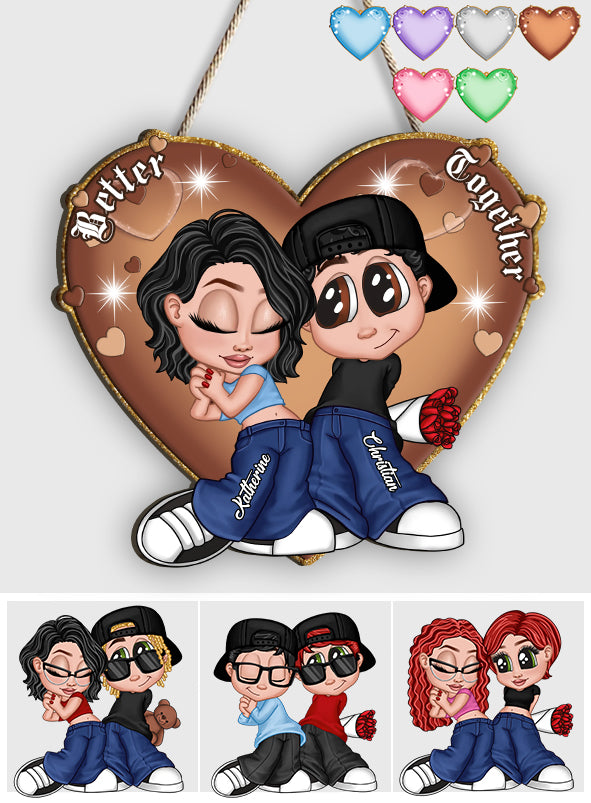 Couple Y2K - Panneau en bois personnalisé pour couple