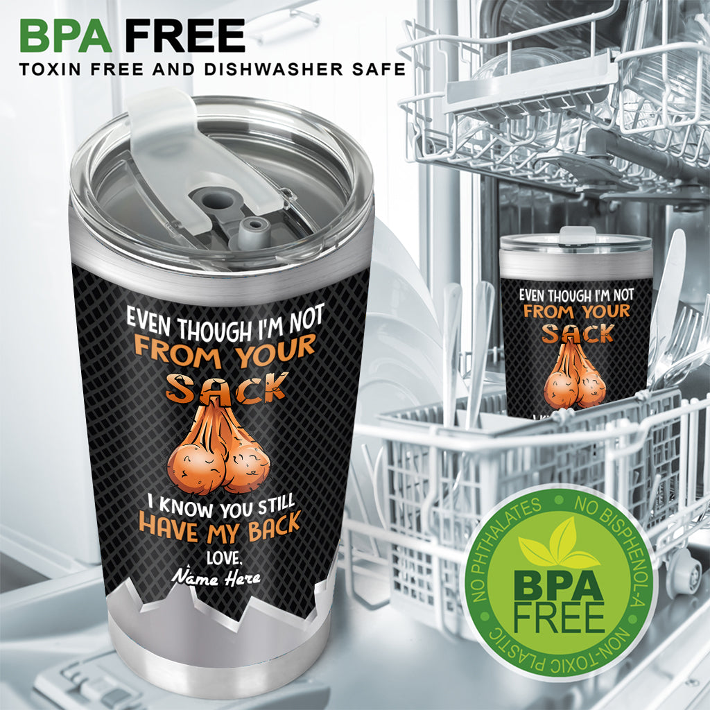 Même si je ne suis pas de ton sang, je sais que tu me soutiens toujours - Gobelet personnalisé pour papa