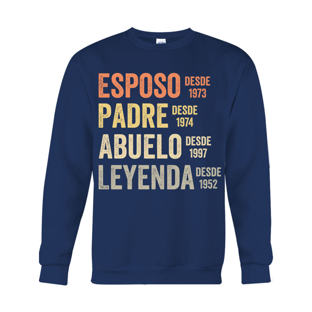 Esposo Padre Abuelo Leyenda - T-shirt et sweat à capuche personnalisés pour père