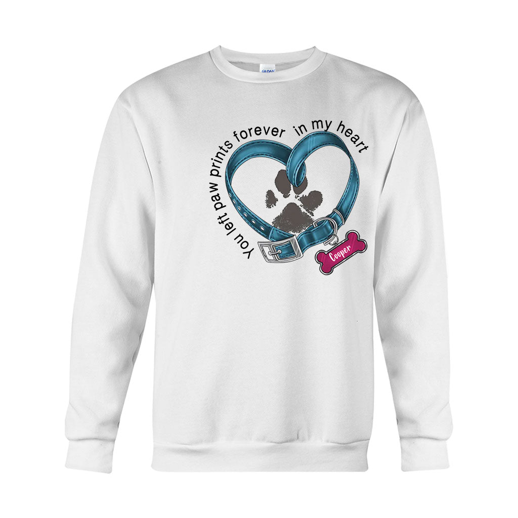Tu as laissé des empreintes de pattes à jamais dans mon cœur - T-shirt et sweat à capuche personnalisés pour chien