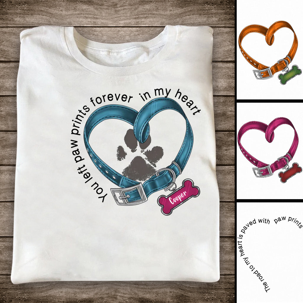 Tu as laissé des empreintes de pattes à jamais dans mon cœur - T-shirt et sweat à capuche personnalisés pour chien