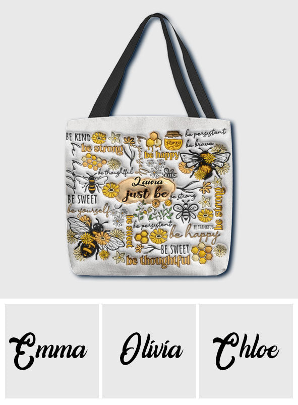 Just Be Happy - Personalized Tote Bag