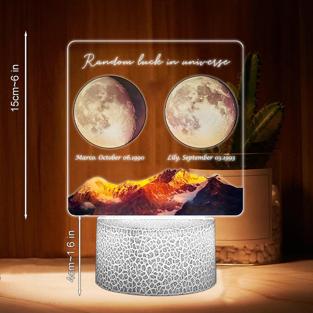 Chance aléatoire dans l'univers - Socle lumineux personnalisé en forme de couple