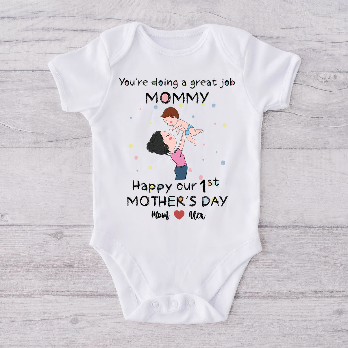 Tu es une super maman ! Bonne fête des mères ! - T-shirt et body personnalisés pour maman et bébé