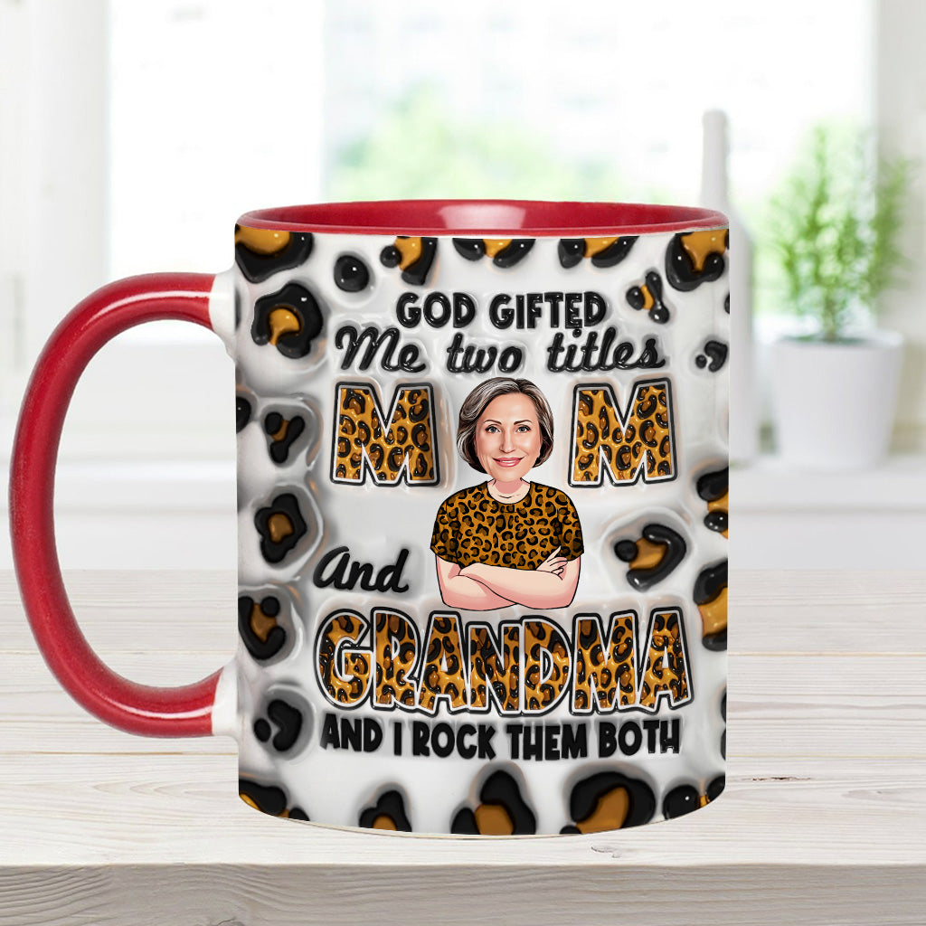 Dieu m'a offert deux titres - Mug personnalisé pour grand-mère