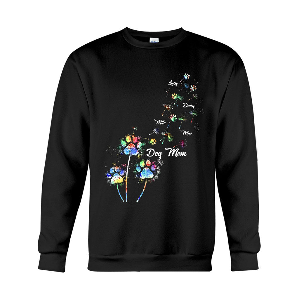 Maman de chien/Maman de chat/Maman d'animal de compagnie - T-shirt et sweat à capuche personnalisés avec pissenlit coloré - Motif chien