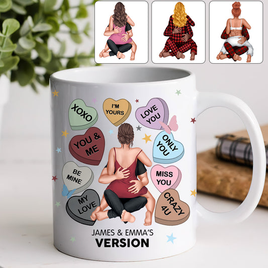 Mug personnalisé pour couple Heart Candy - Version Couple