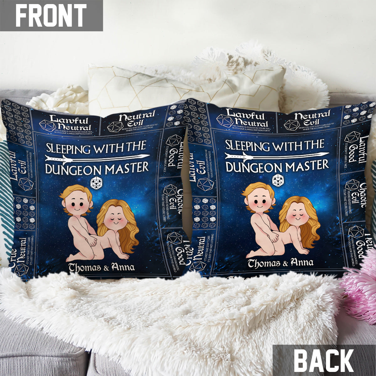 Sleeping With The DM - Personalized RPG Throw Pillow