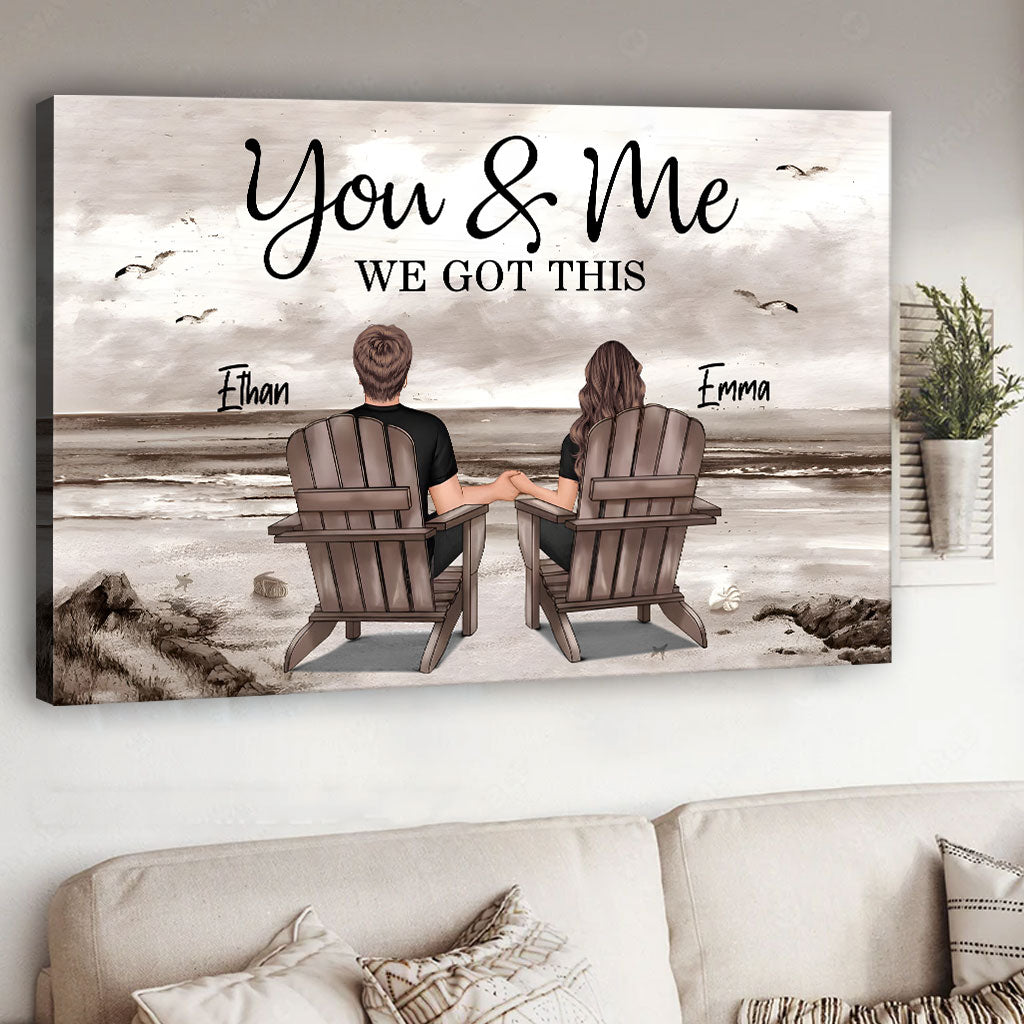 Paysage de plage pour couple - Toile et affiche personnalisées pour couple