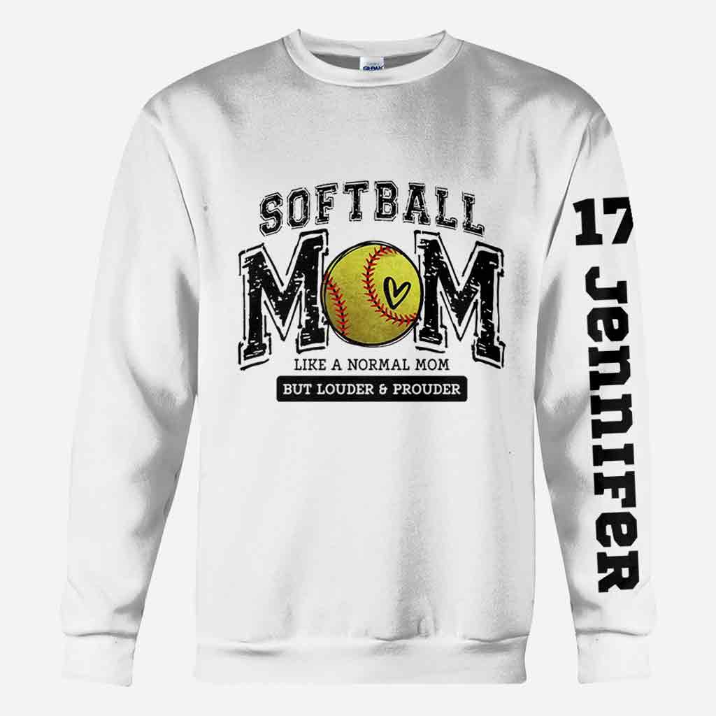 Maman de softball, plus fière que jamais ! T-shirt personnalisé Softball All Over