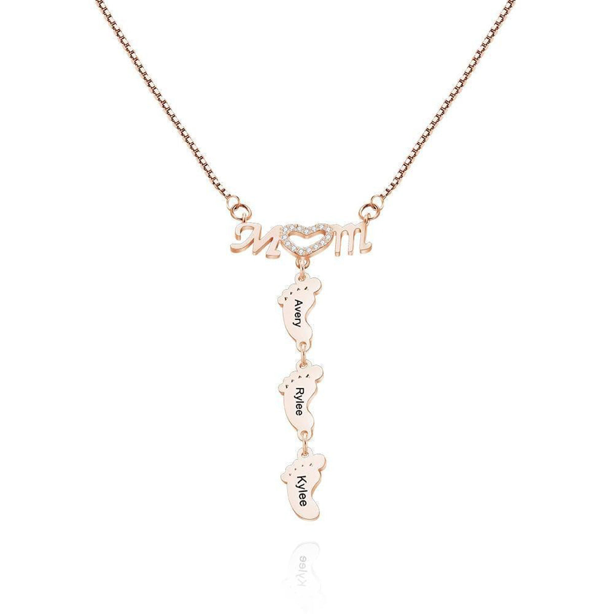 Collier personnalisé avec gravure des pieds de bébé - Collier pour maman