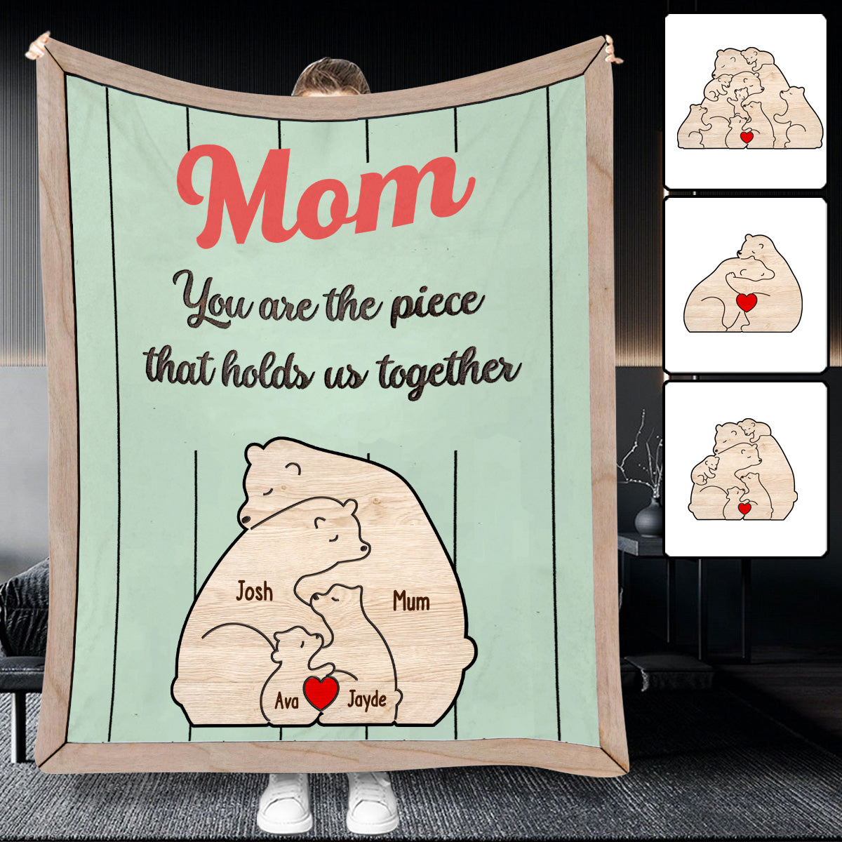 Tu es le pilier de notre couple, Maman Ours - Couverture personnalisée pour maman