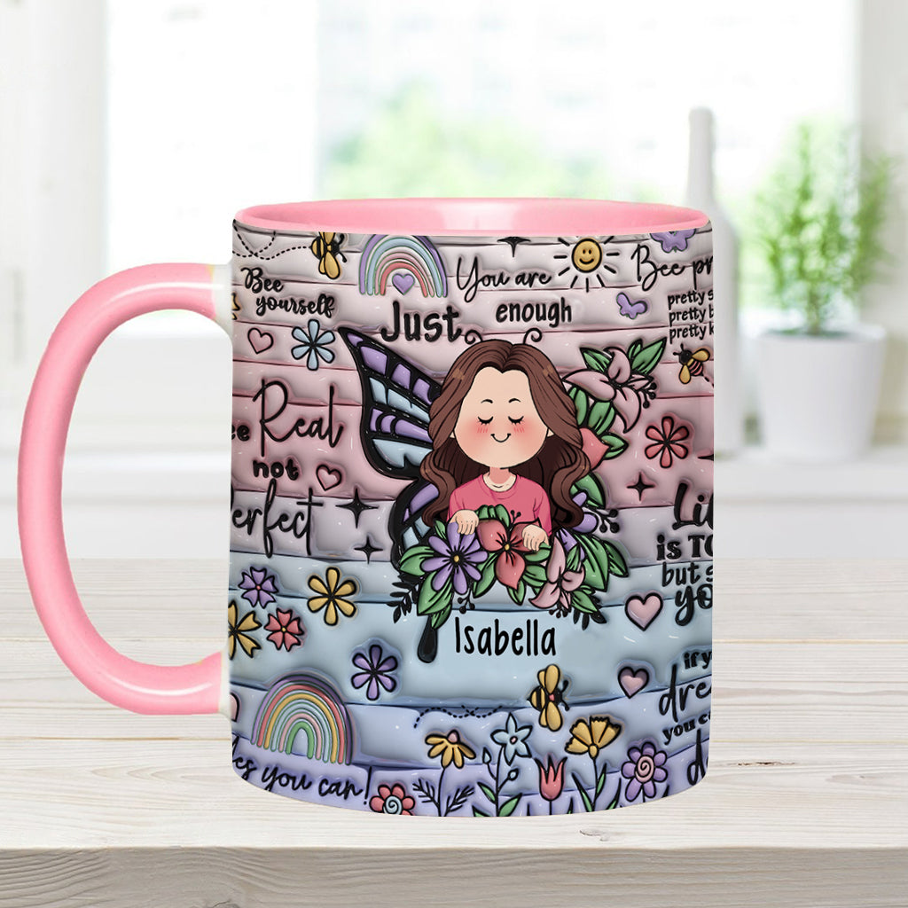 Mug personnalisé avec papillons, citations inspirantes et affirmations positives