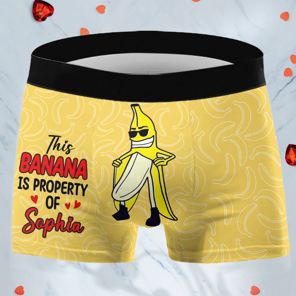 Cette banane est la propriété de - Boxers personnalisés pour couples d'hommes