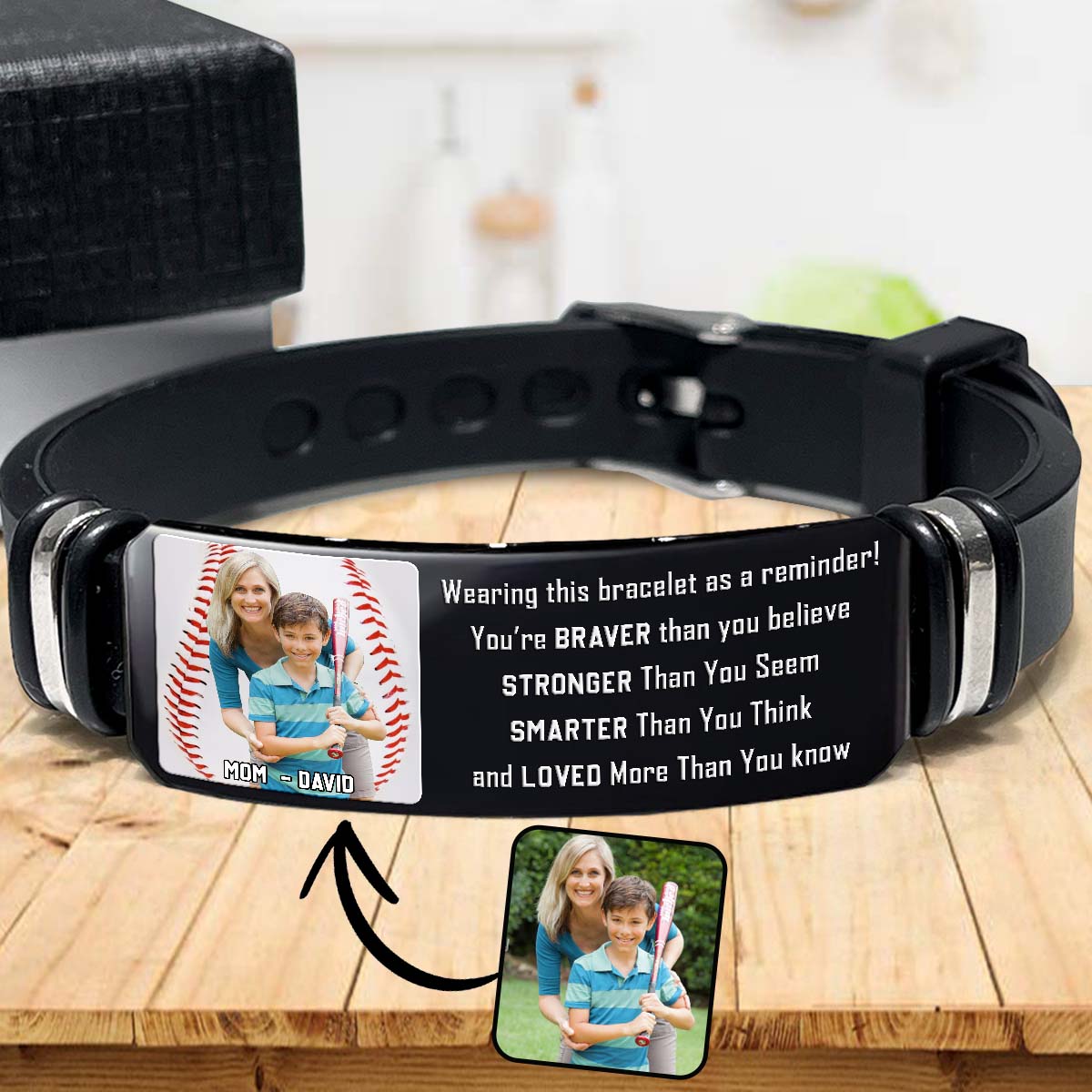 Tu es plus courageux que tu ne le crois - Bracelet de baseball personnalisé gravé