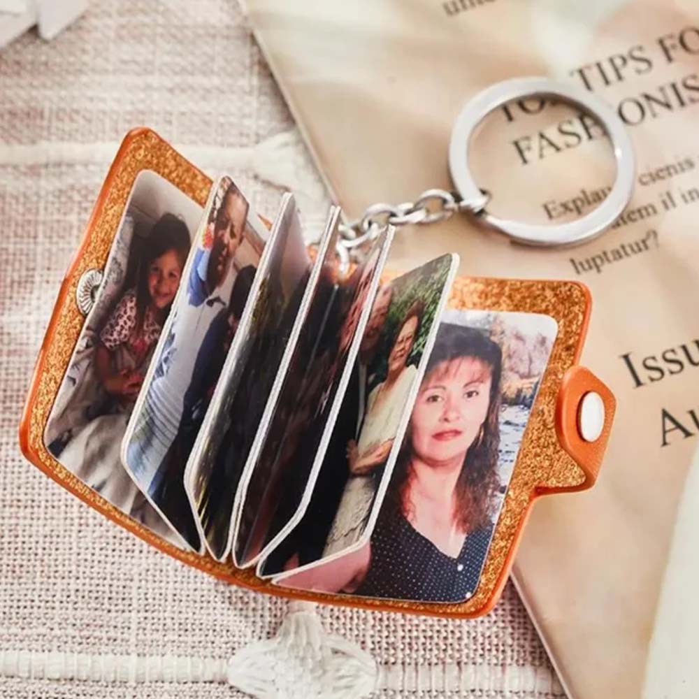 Mini Photobook Leather Keychain - Personalized Book