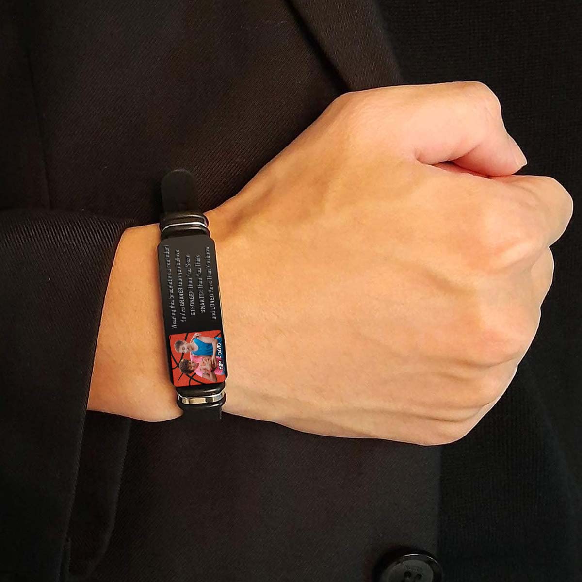 Tu es plus courageux que tu ne le crois - Bracelet de basket-ball personnalisé gravé