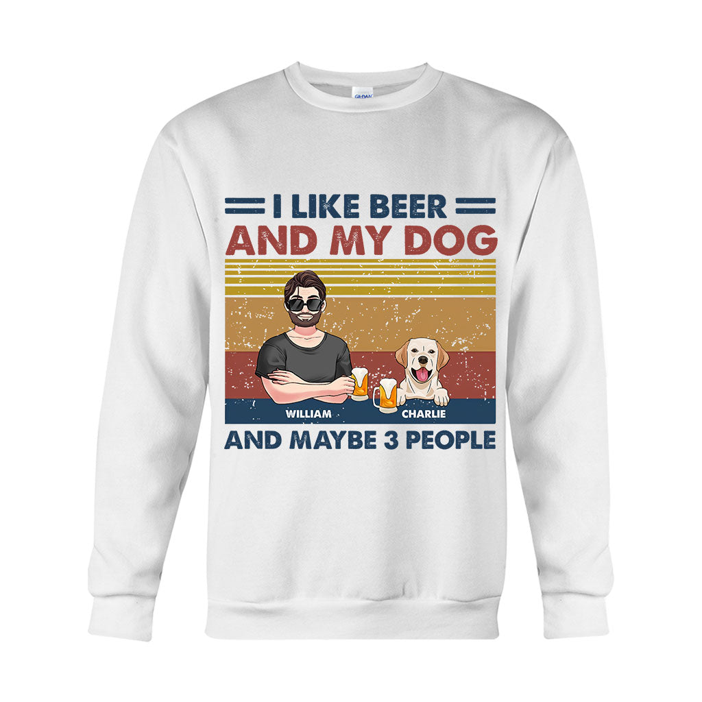 J'aime la bière et mes chiens - T-shirt et sweat à capuche personnalisés pour chiens