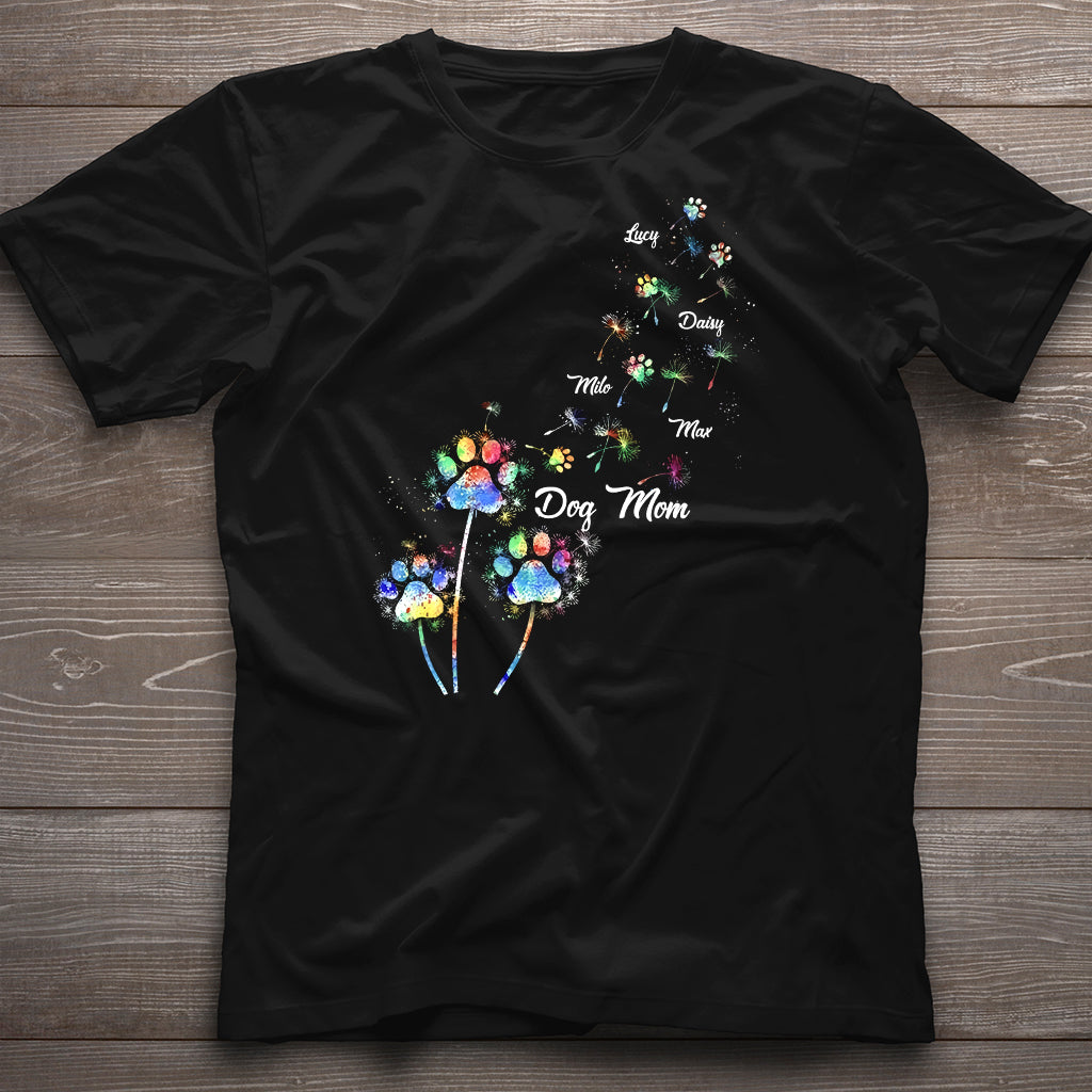 Maman de chien/Maman de chat/Maman d'animal de compagnie - T-shirt et sweat à capuche personnalisés avec pissenlit coloré - Motif chien