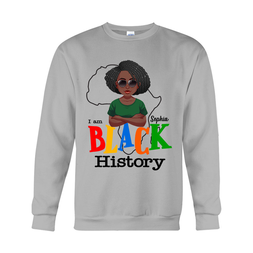 Je suis l'histoire des Noirs - T-shirt et sweat à capuche personnalisés pour Afro-Américains
