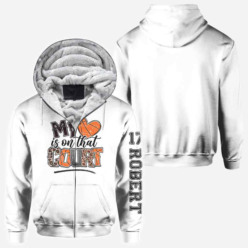 My Heart Is On That Court Basketball Mom - Personalized Basketball All Over Shirt