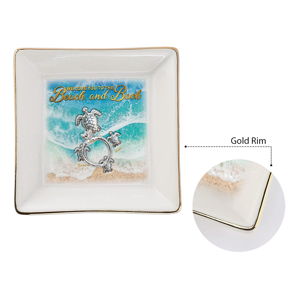 On t'aime jusqu'à la plage et retour - Porte-bijoux tortue personnalisé