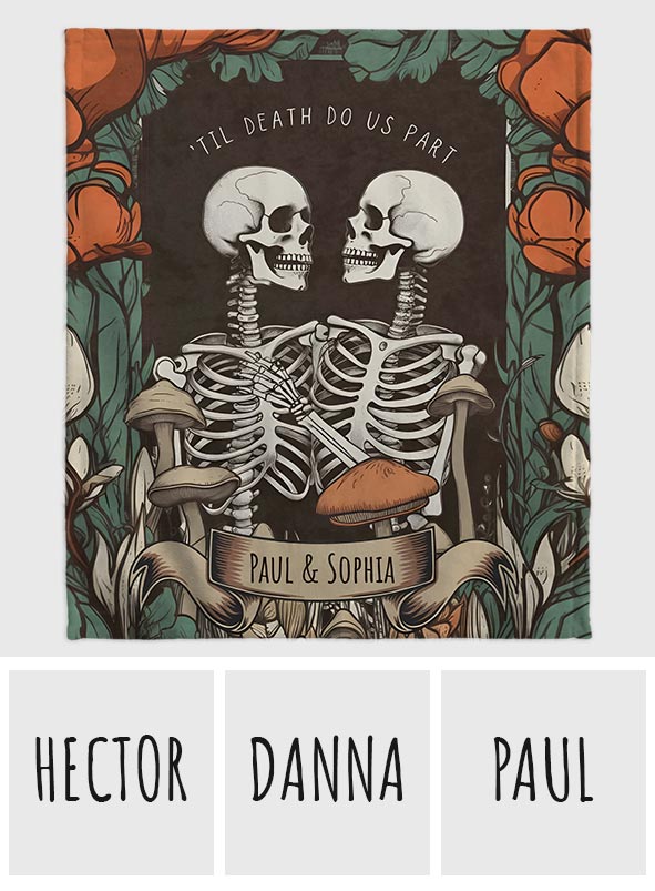 Till Death Do Us Part - Personalized Skull Blanket