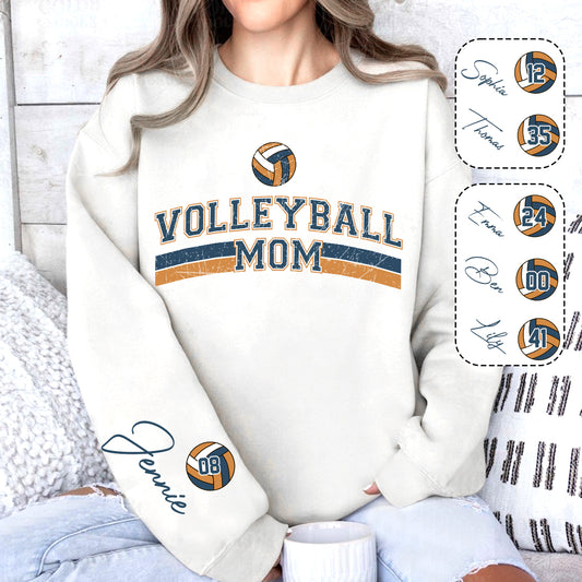 Maman de volley-ball avec le nom et le numéro de son enfant - T-shirt de volley-ball personnalisé